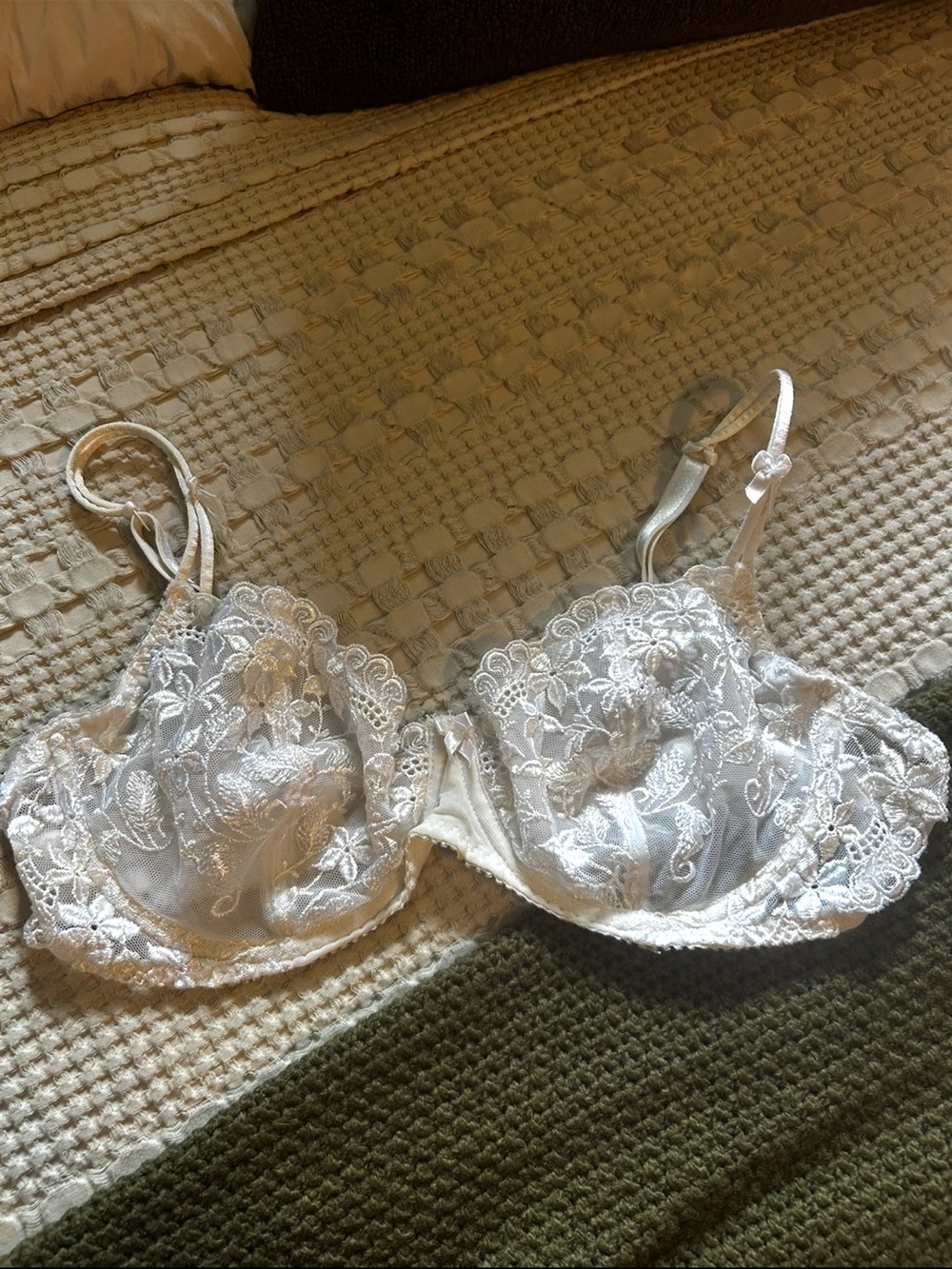 Ralph Lauren White Lace Underwire Bra 36C